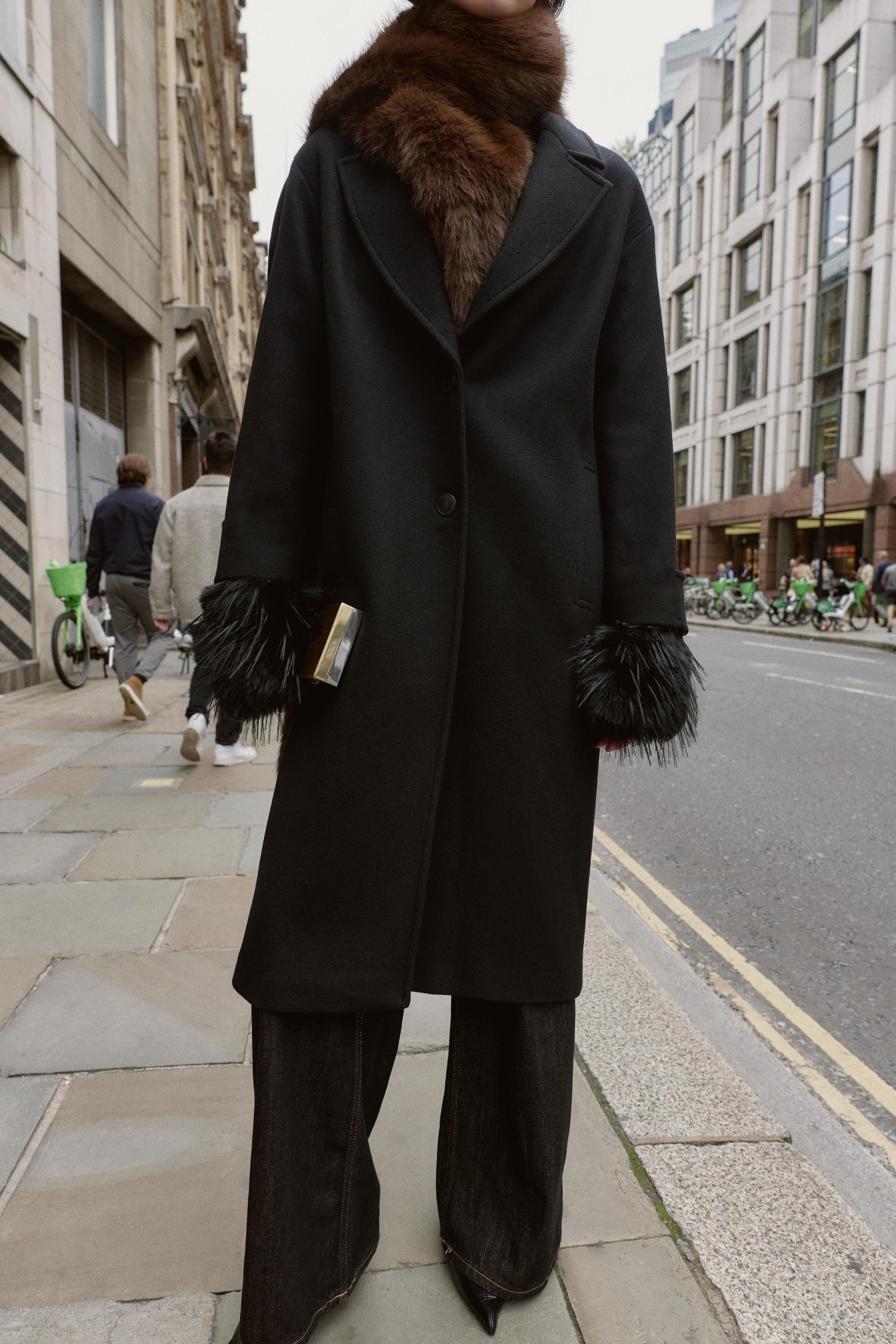 MANTEAU OVERSIZE POIGNET CONTRASTANT